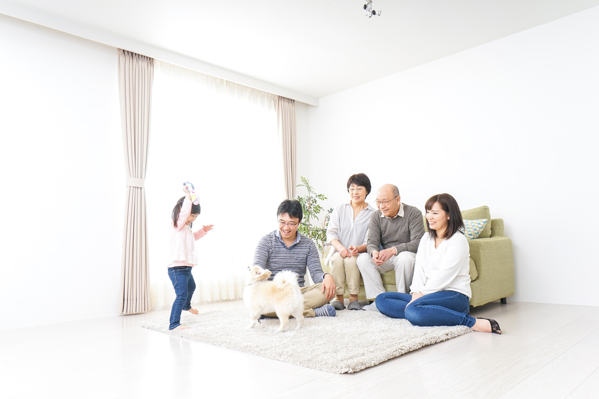 Happy Family With Dog